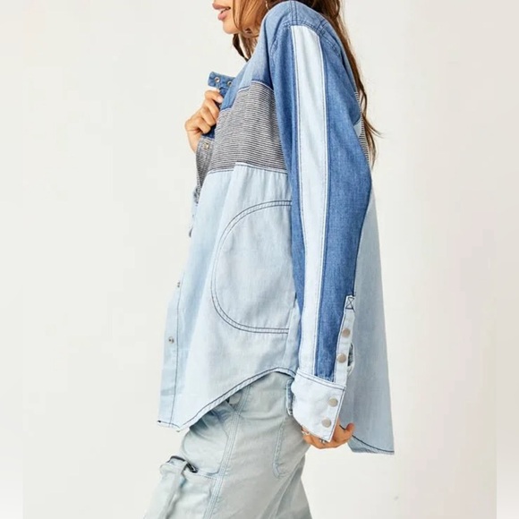 NWT We the Free Moto Colorblock shirt - Picture 4 of 10